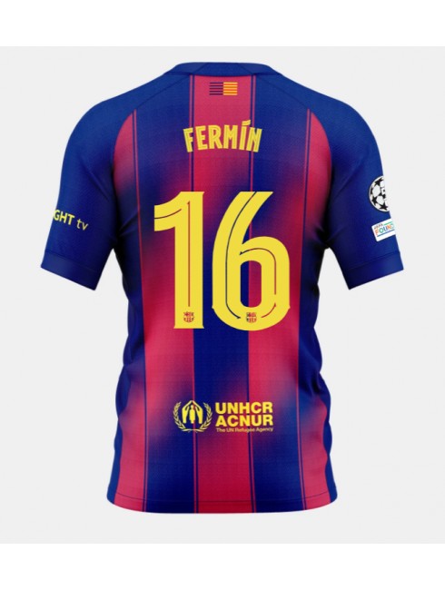 Moški Nogometna dresi replika Barcelona Fermin Lopez #16 Domači 2025-26 Kratek rokav Moški Nogometna dresi replika Barcelona Fermin Lopez #16 Domači 2025-26 Kratek rokav